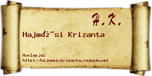 Hajmási Krizanta névjegykártya